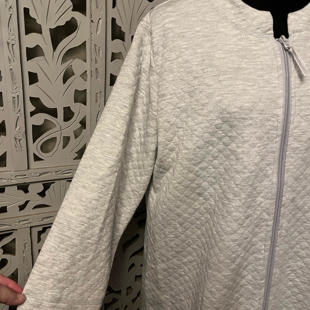 CROFT & BARROW QUALITY QUILTED GRAY LONG SLEEVE HOUSE DRESS PAJAMAS NIGHTGOWN - Picture 5 of 9